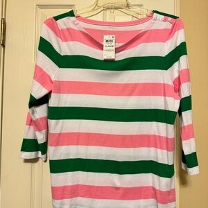 Pink, white & green top